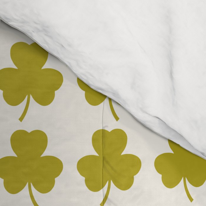 Clovers XIX Chartreuse Botanical Pattern Comforter Gallery Image 4