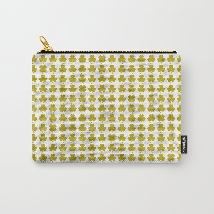 Clovers XIX Chartreuse Botanical Pattern Carry All Pouch Gallery Image 1