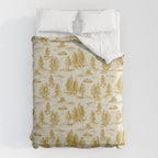 Yellow/Gold Alien Abduction Toile De Jouy Pattern Comforter Gallery Image 6