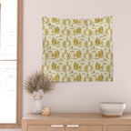 Yellow/Gold Alien Abduction Toile De Jouy Pattern Wall Tapestry Gallery Image 2