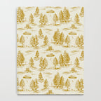 Yellow/Gold Alien Abduction Toile De Jouy Pattern Notebook Gallery Image 4