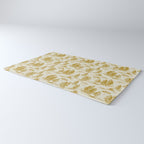 Yellow/Gold Alien Abduction Toile De Jouy Pattern Rug Gallery Image 3