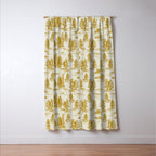 Yellow/Gold Alien Abduction Toile De Jouy Pattern Window Curtain Gallery Image 3