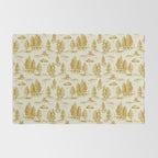 Yellow/Gold Alien Abduction Toile De Jouy Pattern Rug Gallery Image 2