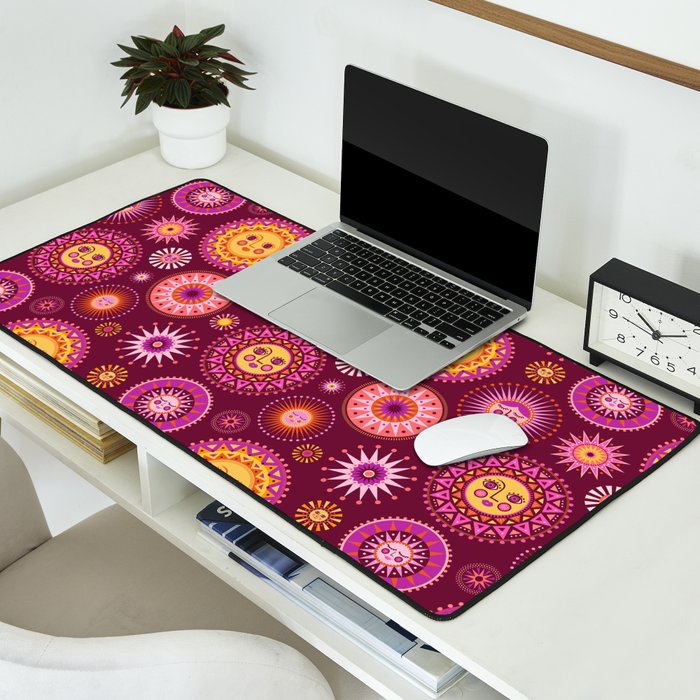 Here Comes the Sun - Pink and Magenta Desk Mat Gallery Image 2