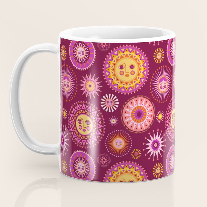 Here Comes the Sun - Pink and Magenta Coffee Mug Gallery Image 3