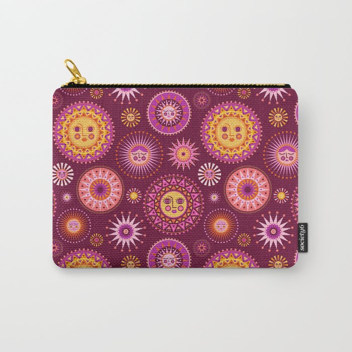 Here Comes the Sun - Pink and Magenta Carry All Pouch Gallery Image 1
