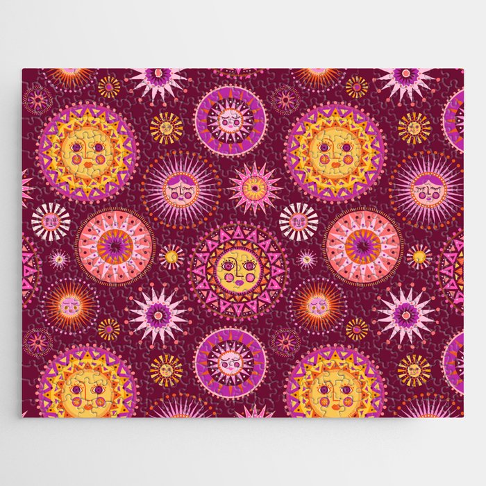 Here Comes the Sun - Pink and Magenta Jigsaw Puzzle Gallery Image 1
