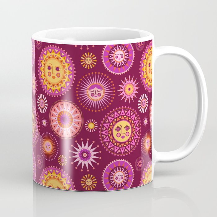 Here Comes the Sun - Pink and Magenta Coffee Mug Gallery Image 1