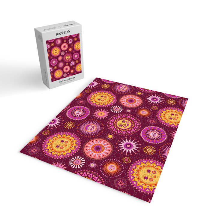 Here Comes the Sun - Pink and Magenta Jigsaw Puzzle Gallery Image 2