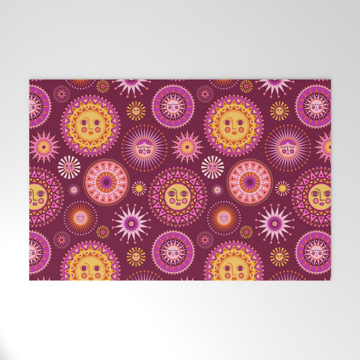 Here Comes the Sun - Pink and Magenta Welcome Mat Gallery Image 1