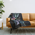 Sphinx Moth Moon Garden Throw Blanket Gallery Image 1