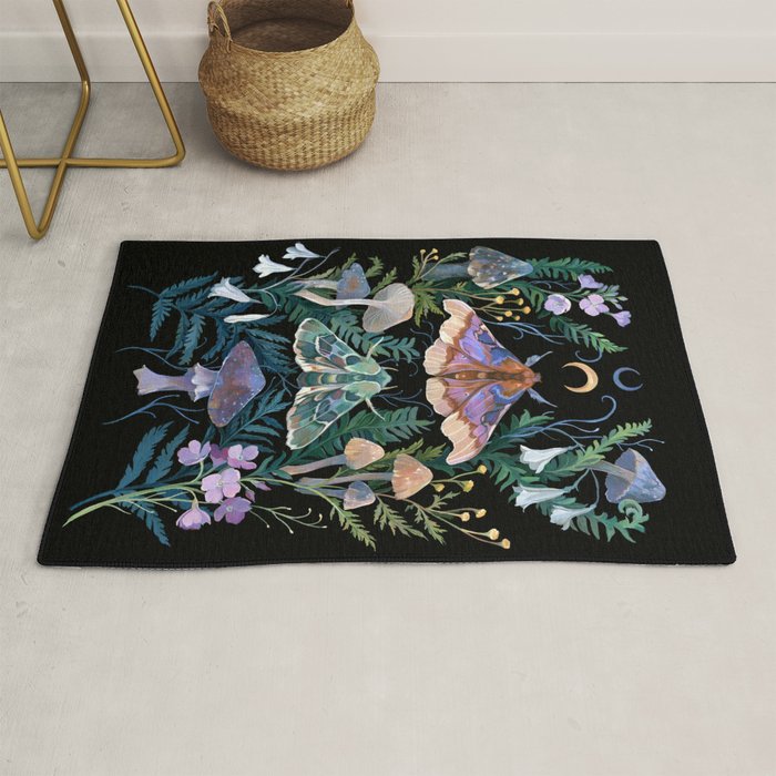 Sphinx Moth Moon Garden Rug Gallery Image 1