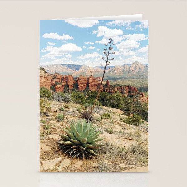 Sedona Red Sandstone Desert Agave Stationery Card Gallery Image 1