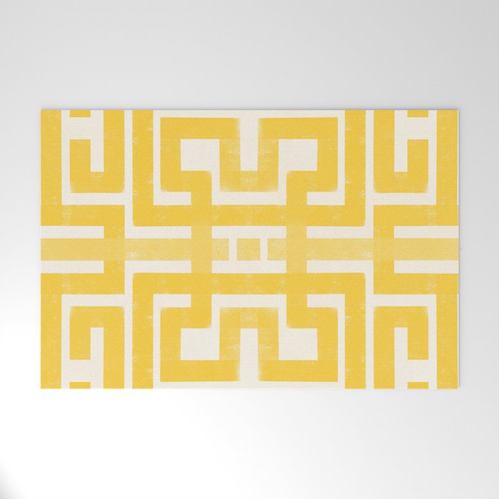 Corn Maze - Yellow Geometric Abstract Welcome Mat Gallery Image 1