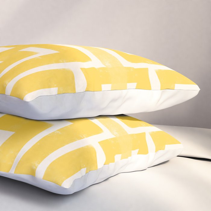 Corn Maze - Yellow Geometric Abstract Pillow Sham Gallery Image 3