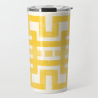 Corn Maze - Yellow Geometric Abstract Travel Mug Gallery Image 1
