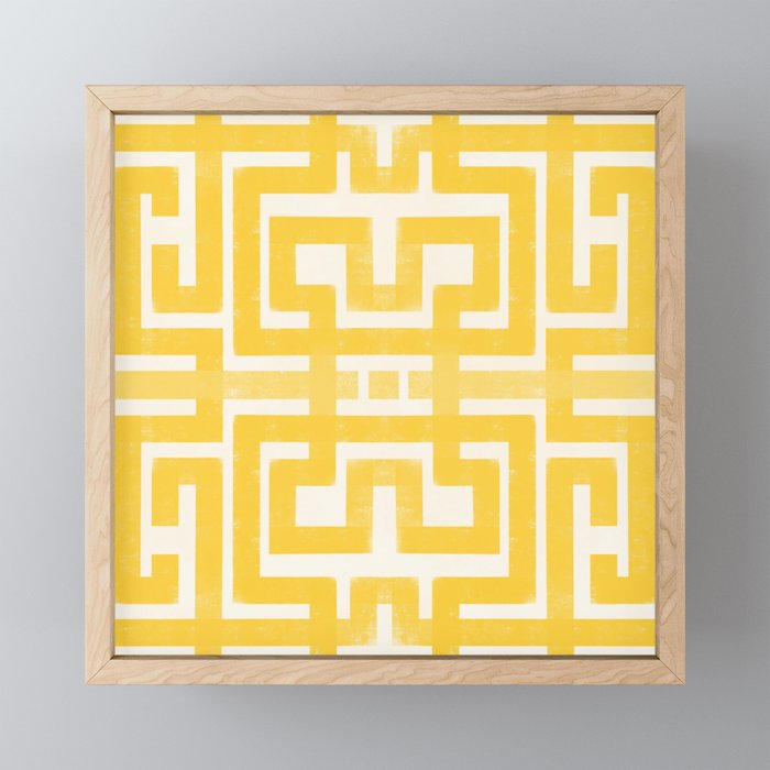 Corn Maze - Yellow Geometric Abstract Mini Art Print Gallery Image 1