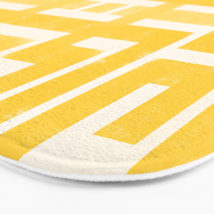 Corn Maze - Yellow Geometric Abstract Bath Mat Gallery Image 3