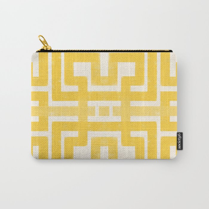 Corn Maze - Yellow Geometric Abstract Carry All Pouch Gallery Image 1