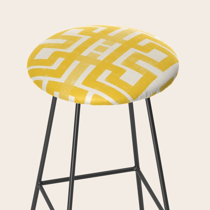 Corn Maze - Yellow Geometric Abstract Stool Gallery Image 2