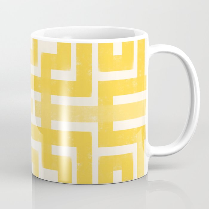 Corn Maze - Yellow Geometric Abstract Coffee Mug Gallery Image 1
