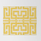 Corn Maze - Yellow Geometric Abstract Throw Blanket Gallery Image 2