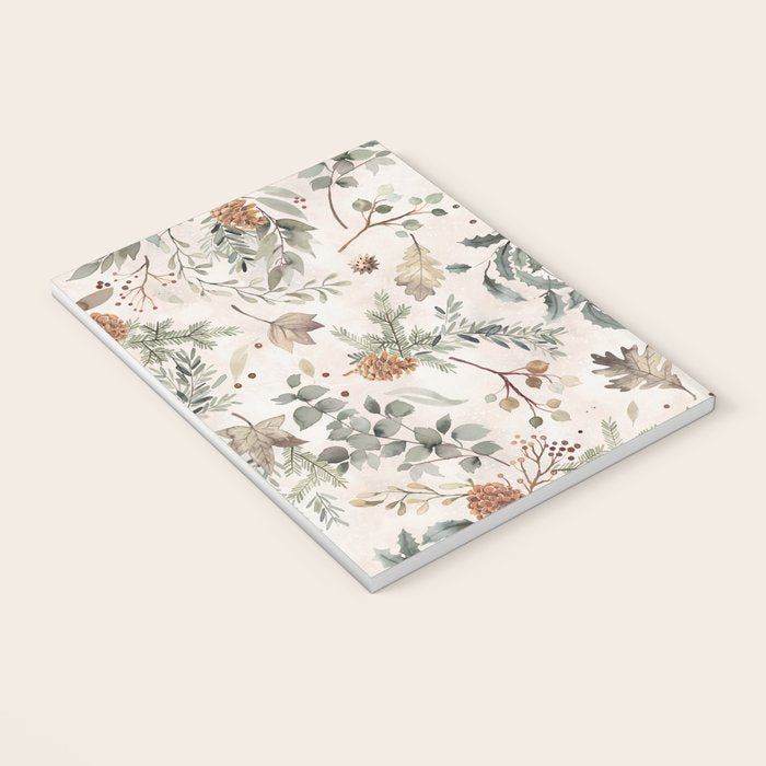 Harvest 2025 Woodland Squirrel Botanical Leaves Watercolor Ecru Notebook Gallery Image 3