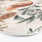 Harvest 2025 Woodland Squirrel Botanical Leaves Watercolor Ecru Bath Mat Gallery Image 3