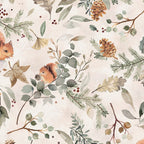 Harvest 2025 Woodland Squirrel Botanical Leaves Watercolor Ecru Coffee Mug Gallery Image 2