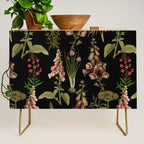 Vintage Botanical Springflowers And Herbs Midnight Garden Credenza Gallery Image 1
