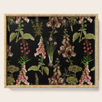 Vintage Botanical Springflowers And Herbs Midnight Garden Serving Tray Gallery Image 1