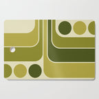 Mid Century Modern Decoration 663 Olive Green and Beige Cutting Board Gallery Image 1