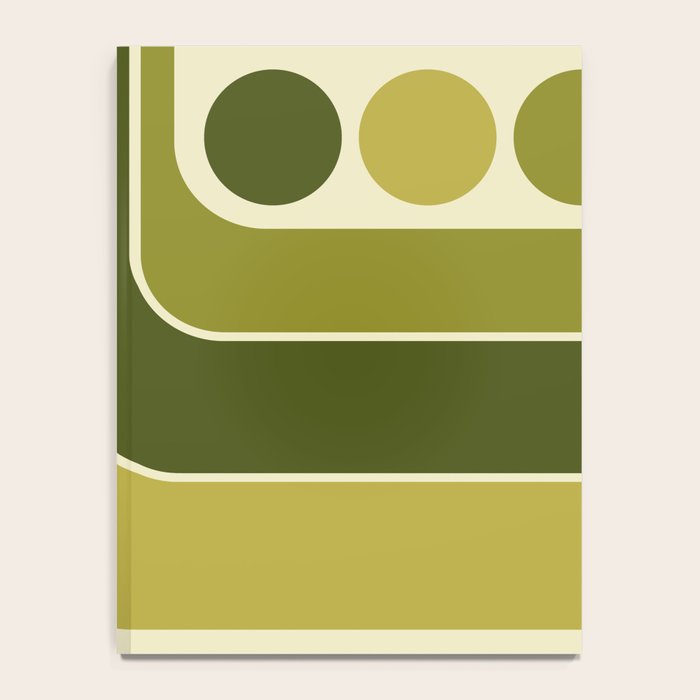 Mid Century Modern Decoration 663 Olive Green and Beige Notebook Gallery Image 4