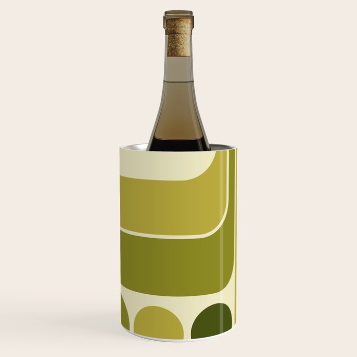 Mid Century Modern Decoration 663 Olive Green and Beige Wine Chiller Gallery Image 2
