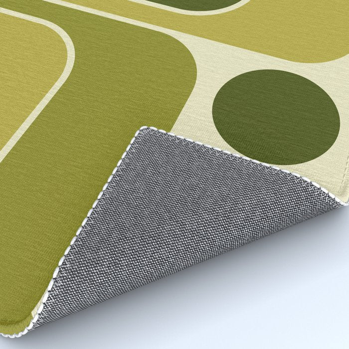 Mid Century Modern Decoration 663 Olive Green and Beige Rug Gallery Image 4