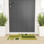 Mid Century Modern Decoration 663 Olive Green and Beige Welcome Mat Gallery Image 3