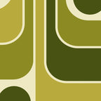 Mid Century Modern Decoration 663 Olive Green and Beige Coffee Mug Gallery Image 2