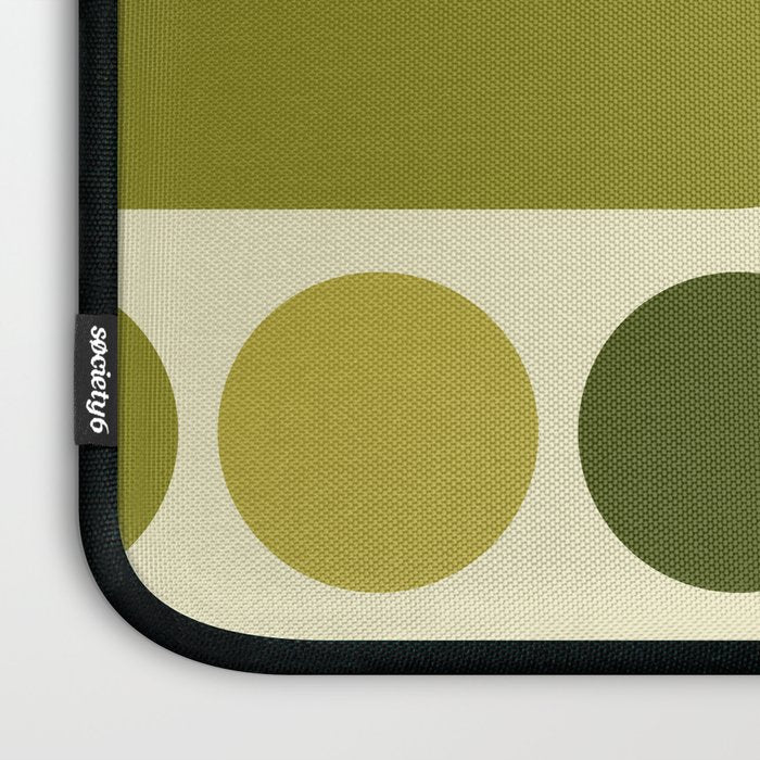 Mid Century Modern Decoration 663 Olive Green and Beige Laptop Sleeve Gallery Image 3