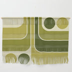 Mid Century Modern Decoration 663 Olive Green and Beige Wall Hanging Gallery Image 1