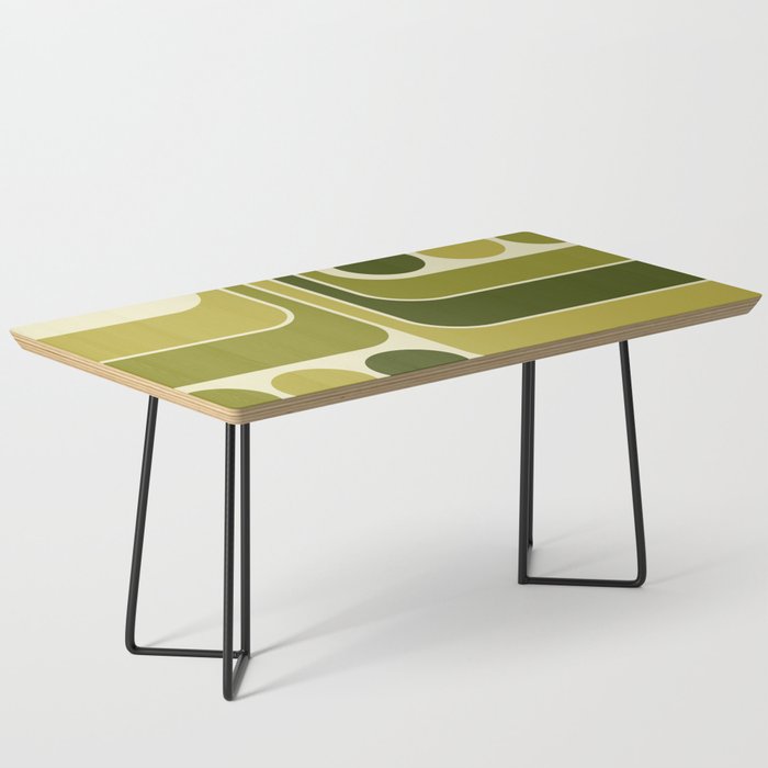 Mid Century Modern Decoration 663 Olive Green and Beige Coffee Table Gallery Image 1