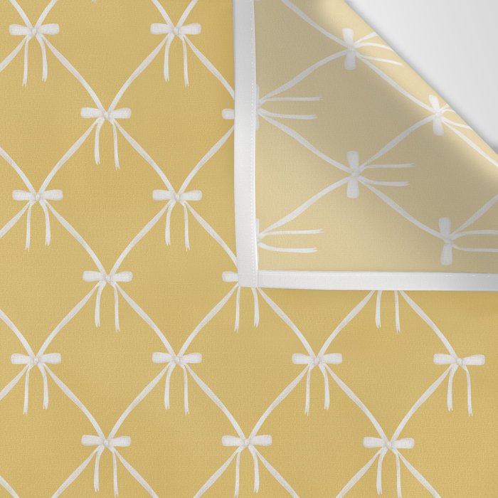 Bows & Ribbons Pattern XXI Butter Yellow Wall Tapestry Gallery Image 3