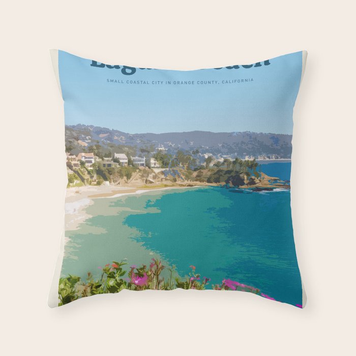 Visit Laguna Beach Throw Pillow Gallery Image 6