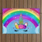 Rainbow Sparkle Unicorn Outdoor Rug Gallery Image 1