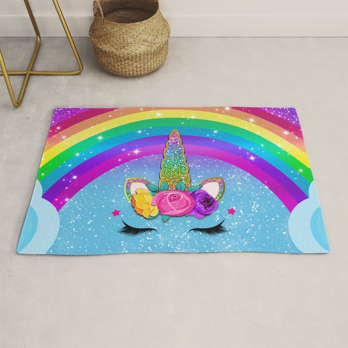 Rainbow Sparkle Unicorn Rug Gallery Image 1