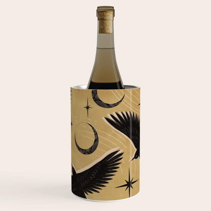 Raven with Shadow Yellow  Wine Chiller Gallery Image 1