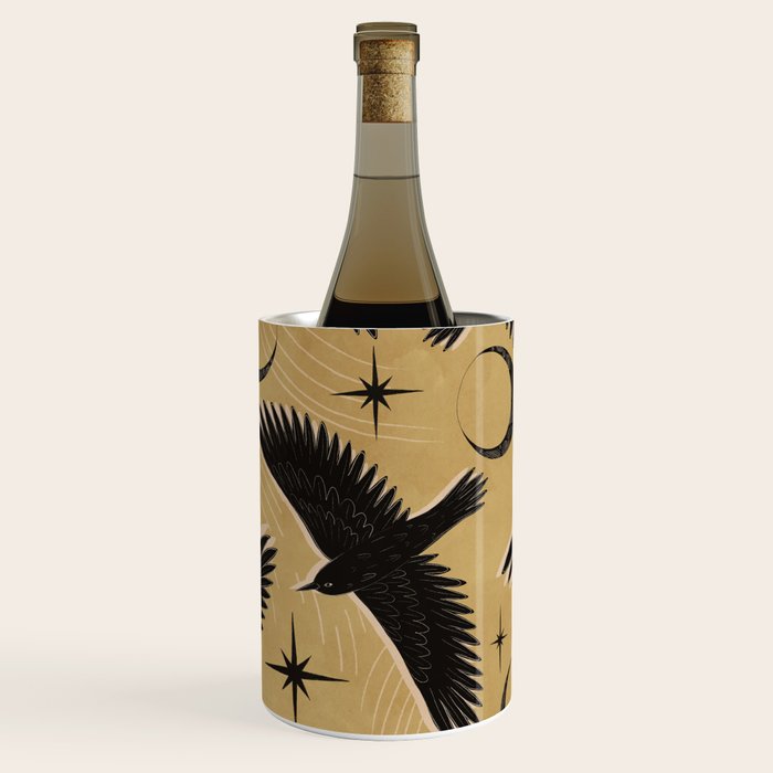 Raven with Shadow Yellow  Wine Chiller Gallery Image 3