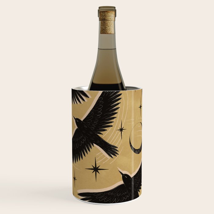 Raven with Shadow Yellow  Wine Chiller Gallery Image 2
