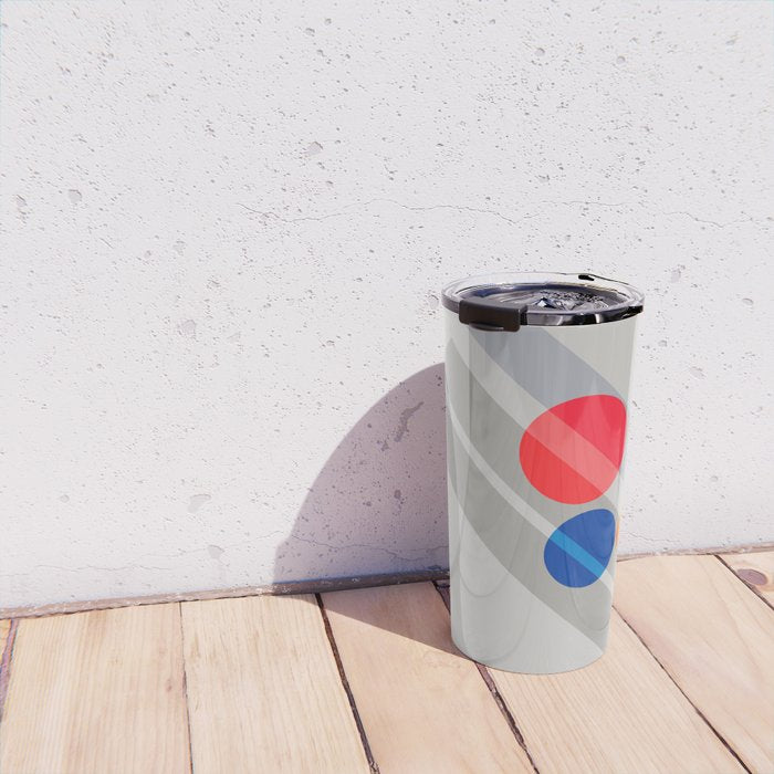 Abstract Suprematism Equilibrium Art Red Blue Yellow Travel Mug Gallery Image 4