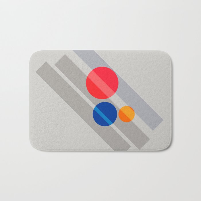 Abstract Suprematism Equilibrium Art Red Blue Yellow Bath Mat Gallery Image 1